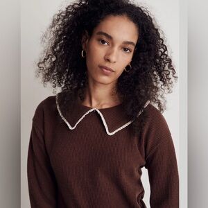 Madewell Ruffled Collar Long Sleeve Top